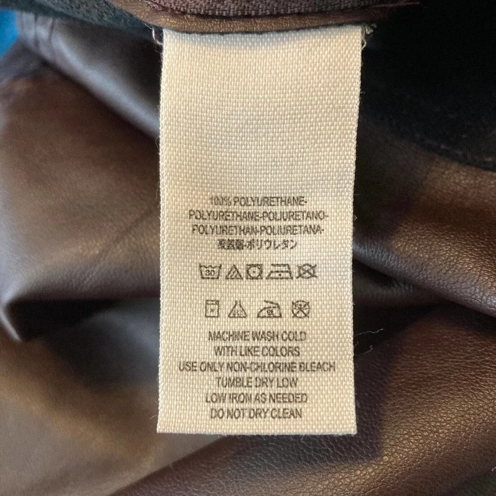 Free People Pants Womens Sz 2 Brown Vegan‎ Leather Skinny Zip Ankle Moto